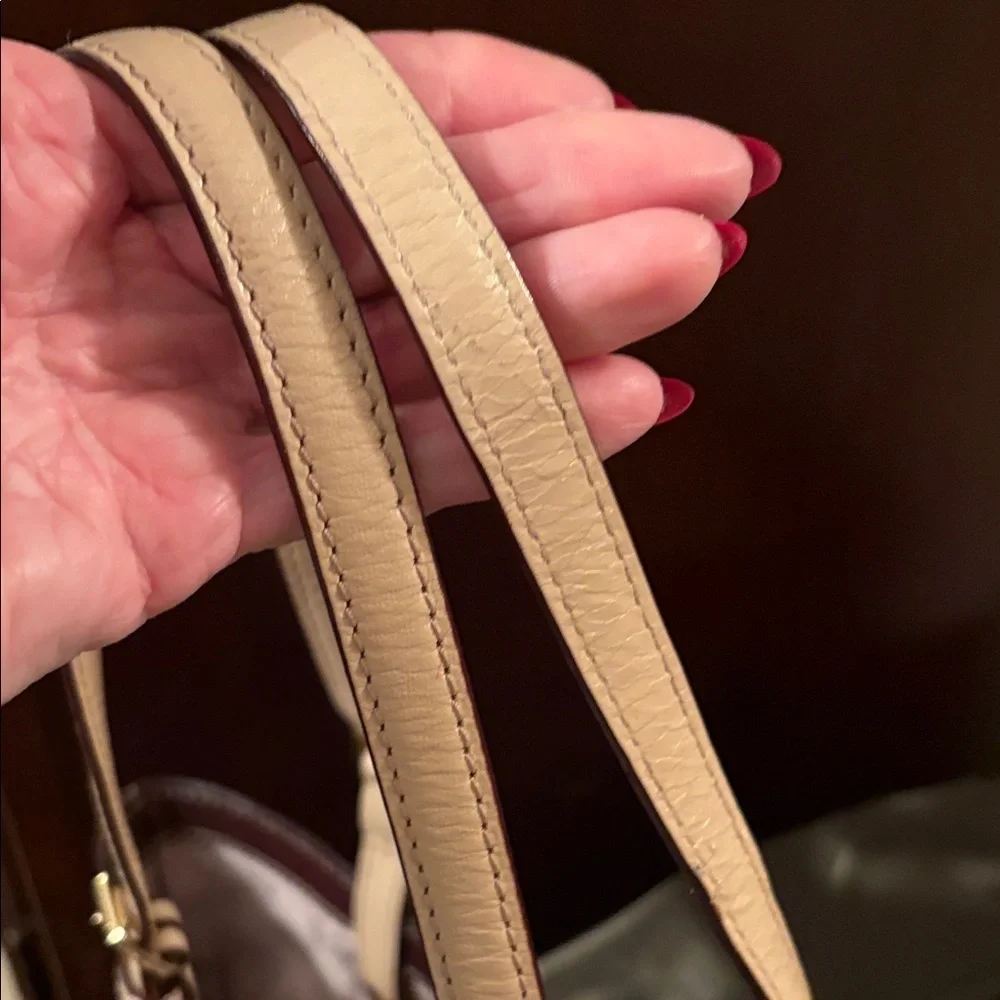 Michael Kors Deep Dark Chocolate Tote with Beige Straps